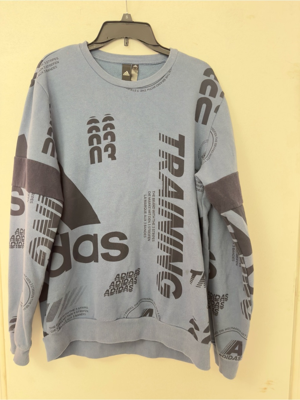 adidas Blue Graphic Training Crewneck Sweatshirt